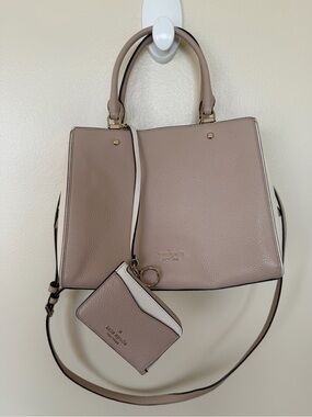 KATE SPADE Leila Medium Satchel Crossbody Handbag with Matching Wallet